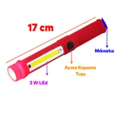 Beyaz Işık SMD Led Mıknatıslı Sağlam El Feneri Şarjlı Işıldak Kamp Lambası Gece Aydınlatma thumbnail 2