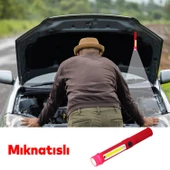 Beyaz Işık SMD Led Mıknatıslı Sağlam El Feneri Şarjlı Işıldak Kamp Lambası Gece Aydınlatma thumbnail 5