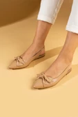 Pembe Potin Fiyonk Detaylı İnce Taban Comfort Kadın Babet 64-749-24 - 11