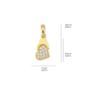 14 Ayar Kalp Taşlı Altın Kolye Ucu 0,66 gr thumbnail 2