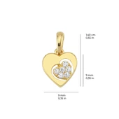 14 Ayar Kalp Taşlı Altın Kolye Ucu 0,77 gr thumbnail 2