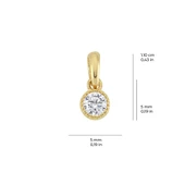 14 Ayar Tek Taş Altın Kolye Ucu 0,53 gr - 2