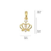 14 Ayar Taç Taşlı Altın Kolye Ucu 0,56 gr - 2