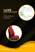 Luxe Deri Modüler Koltuk Kılıfı Takımı Kırmızı Siyah - 4