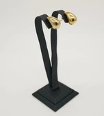 Küçük Boy Gözyaşı Damlası Gold Çelik Küpe - 1