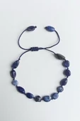 Doğal Sodalit Bileklik Makrome Ayarlı 647-3 - 1