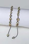 Doğal Dalmaçyalı Jasper Bileklik Makrome Ayarlı 304-1 - 2