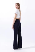 Paçası Yırtmaçlı Pantolon Lacivert 36257 - 5