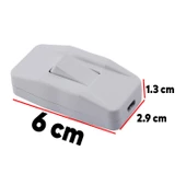 Düğme Elektrik Anahtar Priz Aç Kapa Tekli Arapuar Beyaz Plastik thumbnail 4