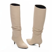 Kadın Kısa Topuklu Sivri Burunlu Körüklü Çizme thumbnail 6
