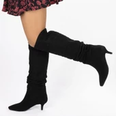 Kadın Kısa Topuklu Sivri Burunlu Körüklü Çizme thumbnail 11