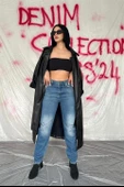 Lazer Kesim Jeans Pantolon - 1