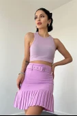 Lila Altı Pileli Etek thumbnail 2