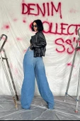 Geniş Paça Jeans Pantolon - 3