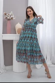 Desenli Şifon Elbise thumbnail 1