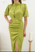 Büzgülü Saten Elbise thumbnail 2