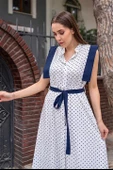 Puantiyeli Kuşaklı Elbise thumbnail 2