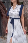 Puantiyeli Kuşaklı Elbise thumbnail 3