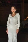 Geniş Boğazlı Elbise - 3