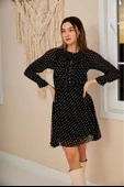 Puantiyeli Şifon Elbise thumbnail 3