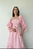 Kare Yaka Diamond Desenli Elbise thumbnail 2