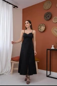 Askılı Saten Elbise - 2
