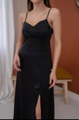 Askılı Saten Elbise - 4