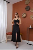 Askılı Saten Elbise - 1