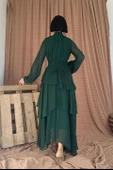 Dik Yaka Bel Detaylı Elbise - 3
