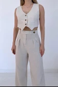 Önü Düğmeli Yelek ve Pantolon Takım - 2