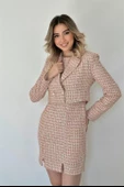 Düğmeli Ceket ve Elbise Takım - 3