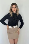 Jesica Volanlı Taş Düğme Detaylı Gömlek - 3