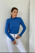 Boğazlı ve Örgülü Triko Kazak - 3