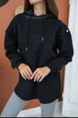 Kapüşonlu Garni Detay Sweatshirt - 2