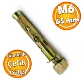 Saplamalı Gömlek Çelik Dübel M6x65 mm Raf Montaj Bağlantı Zemin Monte Tavan Beton Asma Aparat - 1