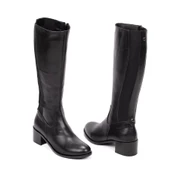 TwoEgoist Kadın Hakiki Deri Geniş Konçlu Çizme thumbnail 1
