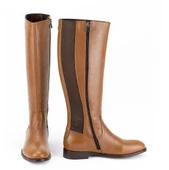 TwoEgoist Kadın Hakiki Deri Geniş Konçlu Çizme thumbnail 9