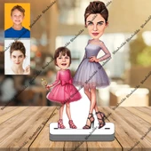 Anne Kız 3D Ahşap Biblo,Sevgiliye Hediye,Doğum Günü Hediyesi thumbnail 1