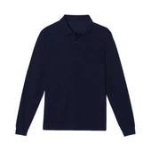 Open-End Pike Örme Polo Yaka Uzun Kol T-Shirt - 3