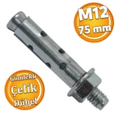 Saplamalı Gömlek Çelik Dübel M12x75 mm Raf Montaj Bağlantı Zemin Monte Tavan Beton Asma Aparat - 1
