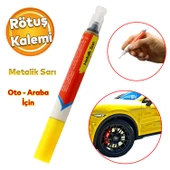 Oto Rötuş Kalemi 5 ML Araç Kaporta Tampon Çizik Giderici Fırça Yenileme Metalik Sarı Renk Boya - 1