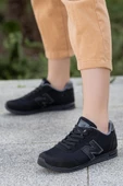 Kadın Siyah Füme Günlük Rahat Taban Comfort File Bağcıklı Hafif Esnek Yürüyüş Sneaker Spor Ayakkabı - 2
