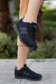 Kadın Siyah Füme Günlük Rahat Taban Comfort File Bağcıklı Hafif Esnek Yürüyüş Sneaker Spor Ayakkabı - 4