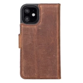 Apple iPhone 12 mini Uyumlu Deri Cüzdanlı Kılıf G2 Antik Kahve - 5