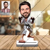 Kareteci Sporcu 3D Ahşap Biblo,Sevgiliye Hediye,Doğum Günü Hed thumbnail 1