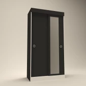 Kenzlife gardırop sürgülü kapaklı kapılı karanfil090 gri aynalı gardolap dolap thumbnail 1