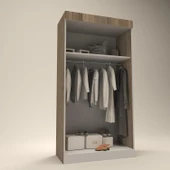 Kenzlife gardırop sürgülü kapaklı kapılı karanfil090 crd aynalı gardolap dolap - 2