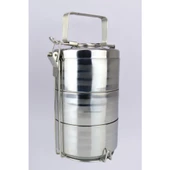 Digithome 3’lü Çelik Hazneli Yemek Taşıma Saklama ve Sefer Tası İş Ofis Okul İçin Gri - YK1430 C320.025 - 5