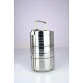 Digithome 3’lü Çelik Hazneli Yemek Taşıma Saklama ve Sefer Tası İş Ofis Okul İçin Gri - YK1091 C320.025 - 4