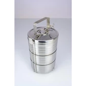 Digithome 3’lü Çelik Hazneli Yemek Taşıma Saklama ve Sefer Tası İş Ofis Okul İçin Gri - YK1091 C320.025 - 6